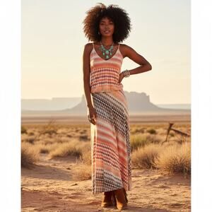 Veronica M Geometric Print Maxi Dress - Medium